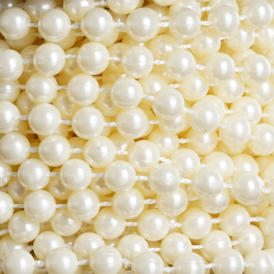 12 Yards | 6mm Glossy Ivory Faux Craft Pearl String Bead Strands#whtbkgd