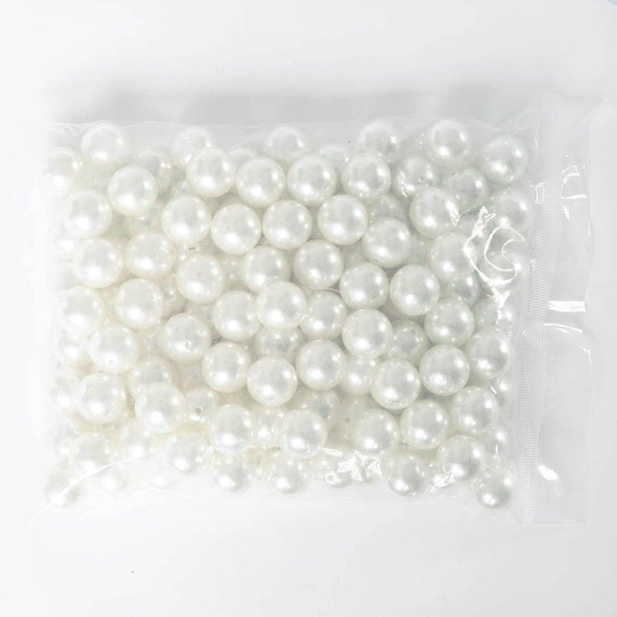 120 Pack | 20mm Glossy White Faux Craft Pearl Beads & Vase Filler