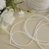 24 Yards | 3mm Glossy White Faux Craft Pearl String Beads Garland