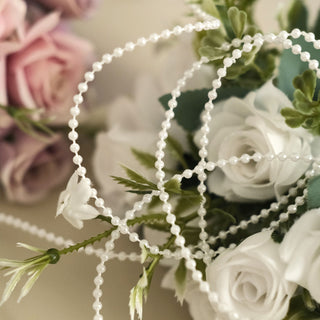 Versatile and Elegant - Glossy White Faux Craft Pearl String Beads Garland