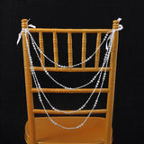 16inch Iridescent Faux Pearl Beaded Chiavari Chair Back Garland Sash
