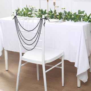 Create an Elegant Atmosphere with the Black Faux Pearl Beaded Chiavari Chair Back Garland Sash