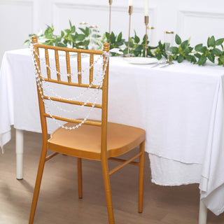 Create a Timeless Look: 16" Clear Pearl Chair Sash for Any Occasion