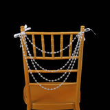 16inch Clear Faux Pearl Beaded Chiavari Chair Back Garland Sash