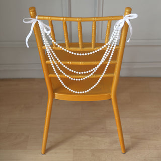 Timeless White Pearl Chair Sash for a Touch of Elegance
