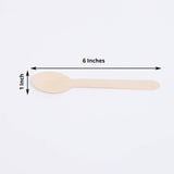 100 Pack | 6inch Eco Friendly Birchwood Disposable Picnic Spoons, Cutlery
