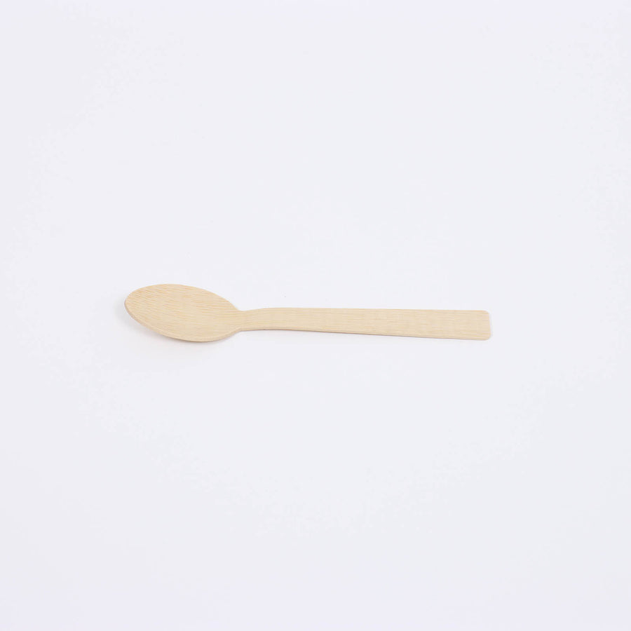 25 Pack | 7inches Eco Friendly Bamboo Disposable Picnic Spoons, Cutlery#whtbkgd