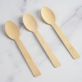 25 Pack | 7inches Eco Friendly Bamboo Disposable Picnic Spoons, Cutlery