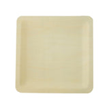 25 Pack | 9inch Eco Friendly Poplar Wood Square Dinner Plates, Disposable Picnic Plates#whtbkgd