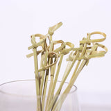 100 Pack | 3.5inches Eco Friendly Knotted Bamboo Skewers, Cocktail Picks