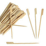 100 Pack | 6inch Eco Friendly Paddle Shaped Bamboo Skewers Cocktail Picks#whtbkgd