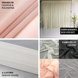 Premium chiffon fabric in various colors with rod pocket design and soft textures.