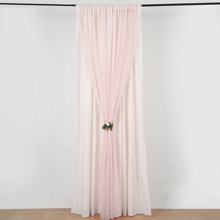 Blush Dual Layered Sheer Chiffon Polyester Backdrop Curtain
