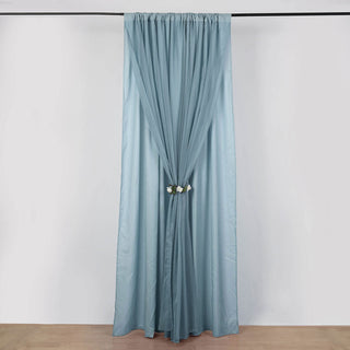 10ft Dusty Blue Dual Layered Sheer Chiffon Polyester Backdrop Curtain