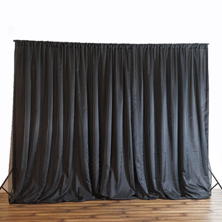 Elegant Black Dual Layered Chiffon Polyester Room Divider