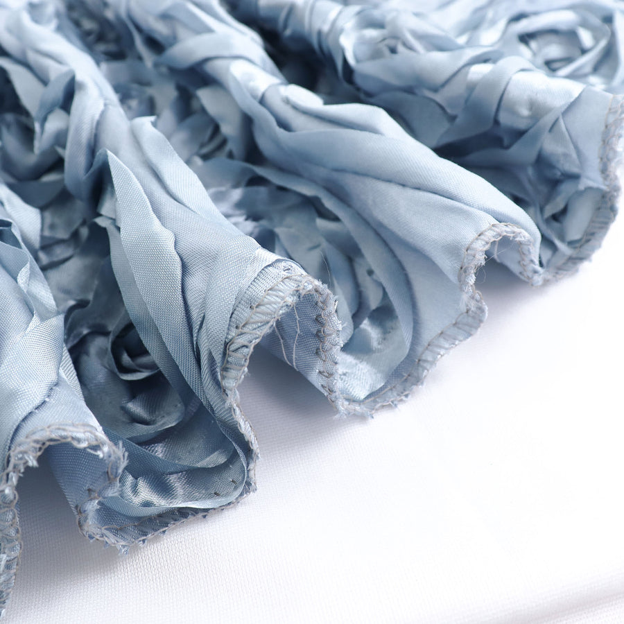 8ftx8ft Dusty Blue Satin Rosette Photo Booth Event Curtain Drapes