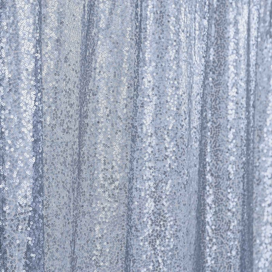 8ftx8ft Dusty Blue Sequin Event Background Drape, Photo Backdrop Curtain Panel#whtbkgd
