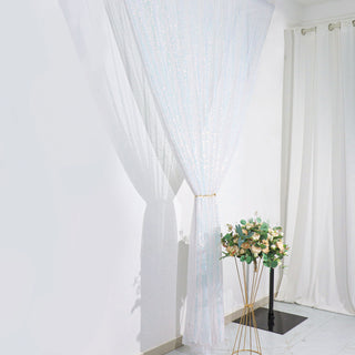 Turn Your Event into a Dazzling Affair with the Iridescent Blue Sequin Event Curtain