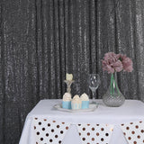 8ftx8ft Black Sequin Event Background Drape, Photo Backdrop Curtain Panel