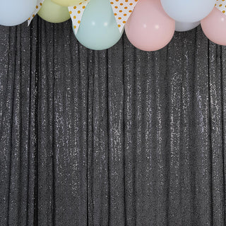 Elevate Your Event with the 8ftx8ft Black Sequin Event Background Drape