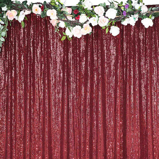 Add Elegance to Your Event with the 8ftx8ft Burgundy Sequin Event Background Drape