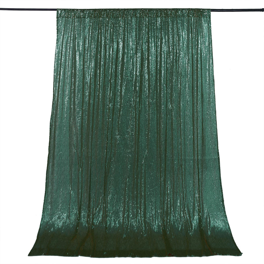 8ftx8ft Hunter Emerald Green Sequin Event Background Drape, Photo Backdrop Curtain Panel