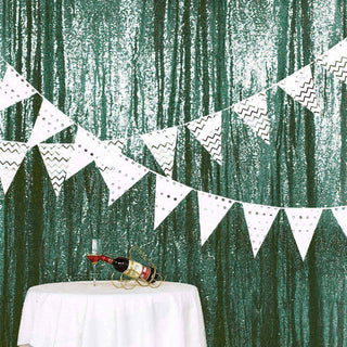 Capture Stunning Moments with the Hunter Emerald Green Sequin Photo Backdrop Curtain Panel