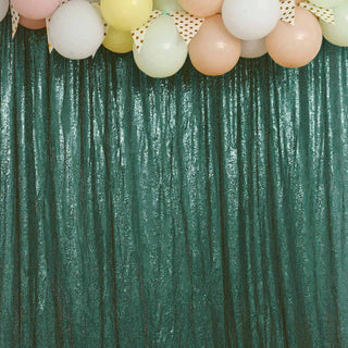 Add a Touch of Glamour with the 8ftx8ft Hunter Emerald Green Sequin Event Background Drape