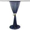 8ftx8ft Navy Blue Semi-Sheer Sequin Event Background Drape, Photo Backdrop Curtain Panel