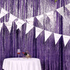 8ftx8ft Purple Semi-Sheer Sequin Event Background Drape, Photo Backdrop Curtain Panel
