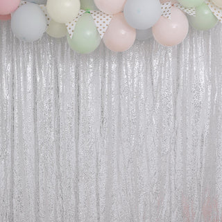 Add Glamour to Your Event with the Silver Sequin Event Background Drape