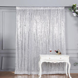 8ftx8ft Silver Sequin Event Background Drape, Photo Backdrop Curtain Panel