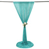 8ftx8ft Turquoise Semi-Sheer Sequin Event Background Drape, Photo Backdrop Curtain Panel