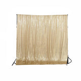 20ftx10ft Premium Champagne Chiffon Sequin Dual Layer Drapery Panel, Formal Event Photo Backdrop