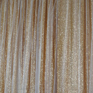 Premium Gold Chiffon Sequin Dual Layer Drapery Panel