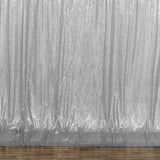 20ftx10ft Premium Silver Chiffon Sequin Dual Layer Drapery Panel Formal Event Photo Backdrop Curtain