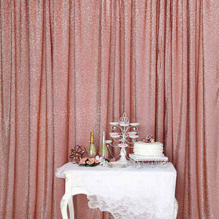 Add a Touch of Sparkle to Your Event Decor with the Rose Gold Tinsel Drape Panel