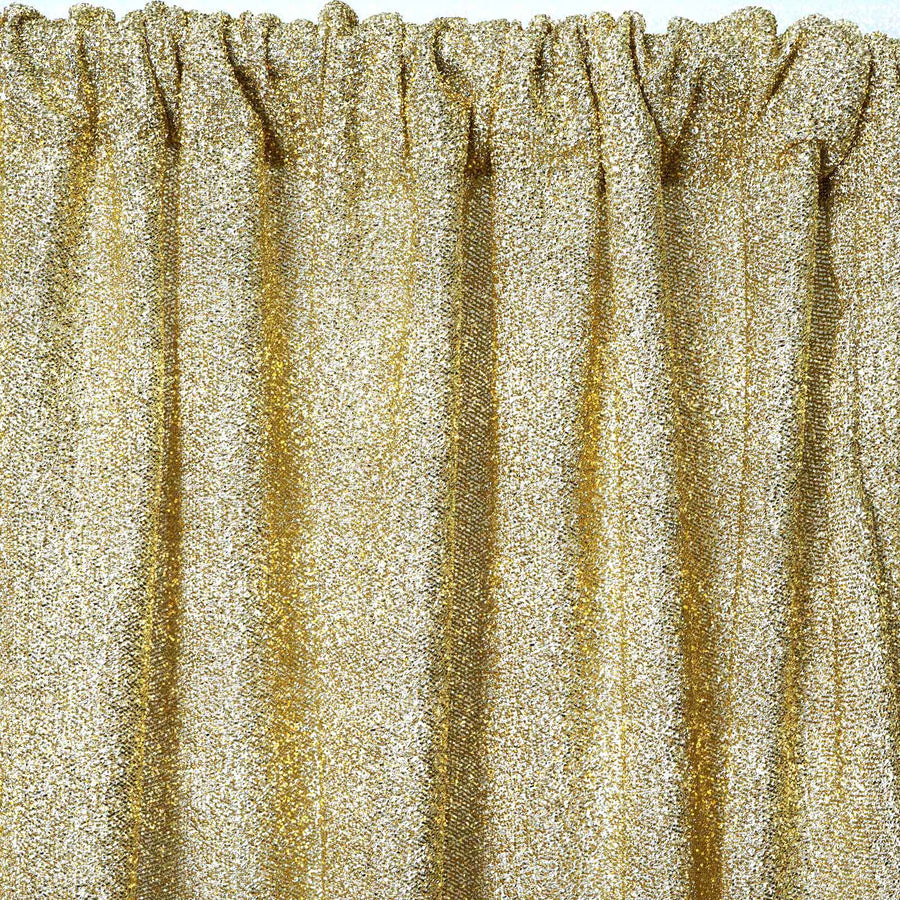 20ftx10ft Champagne Metallic Shimmer Tinsel Photo Backdrop Curtain, Event Background Drapery Panel