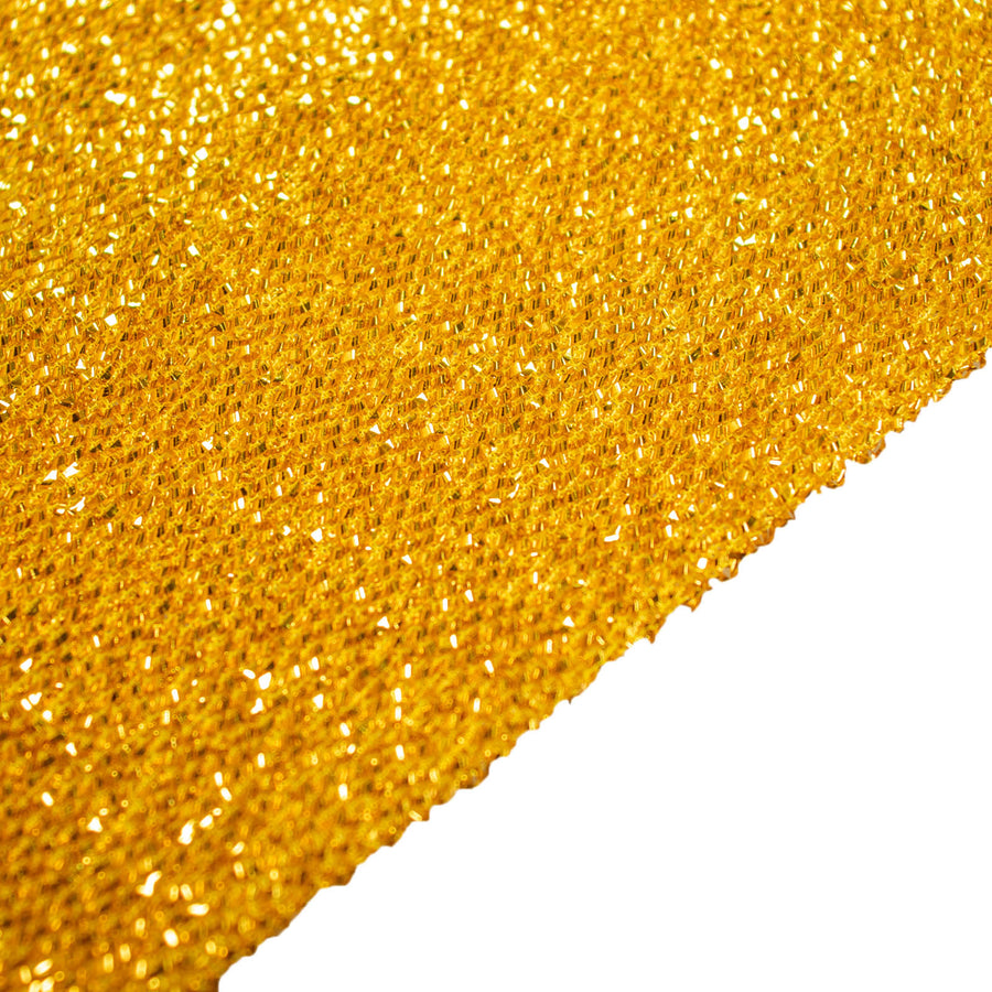 20ftx10ft Gold Metallic Shimmer Tinsel Event Background Drapery Panel, Photo Backdrop Curtain