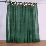 Hunter Emerald Green Metallic Shimmer Tinsel Event Background Drapery Panel, Photo Backdrop Curtain