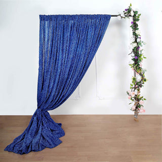 Turn Your Event into a Magical Affair with the Royal Blue Metallic Shimmer Tinsel Event Background Drapery Panel