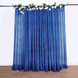 Add a Touch of Elegance with the 20ftx10ft Royal Blue Metallic Shimmer Tinsel Event Background Drapery Panel