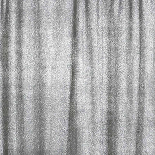 Perfect for Every Occasion: Silver Metallic Shimmer Tinsel Event Background Drapery Panel