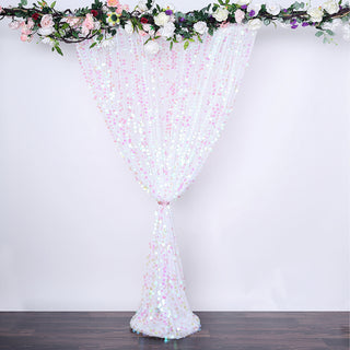 Create Unforgettable Memories with our Iridescent Sequin Backdrop Curtain