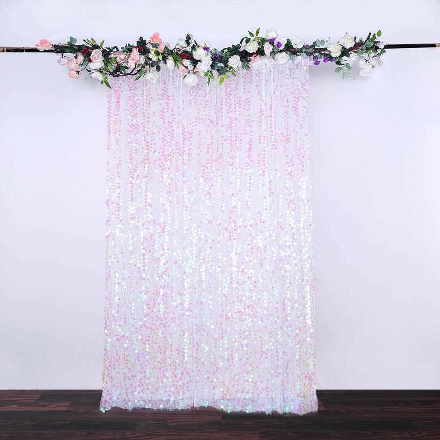 8ftx8ft Iridescent Big Payette Sequin Photography Backdrop Curtain