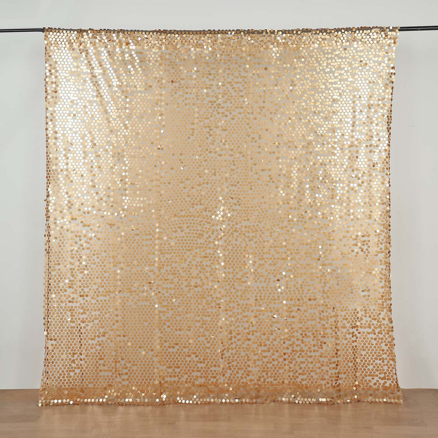8ftx8ft Matte Champagne Big Payette Sequin Photography Backdrop Curtain