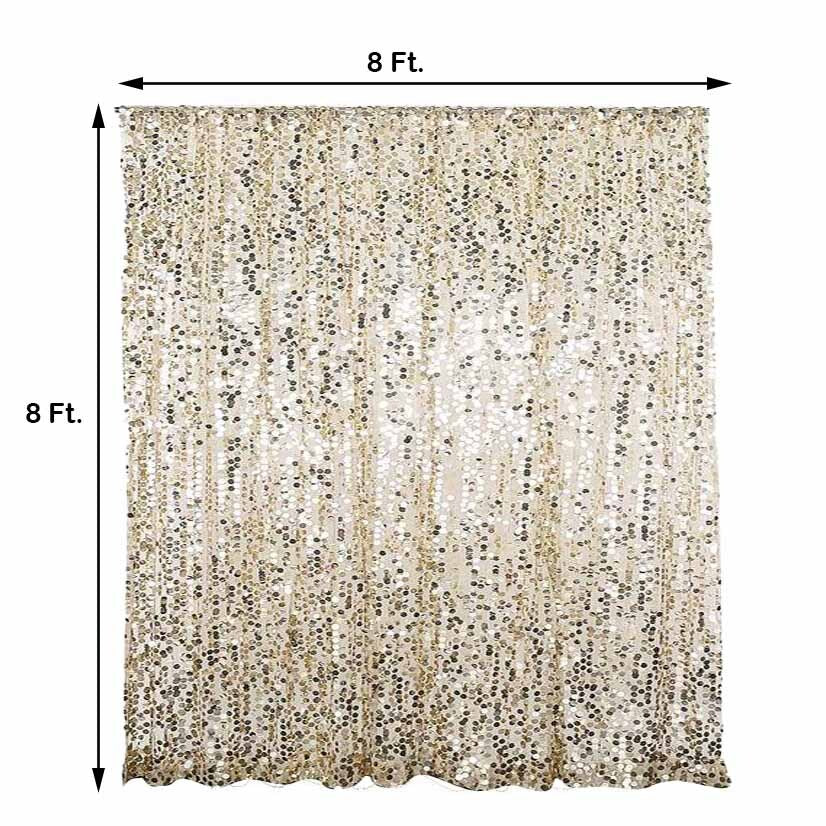 8ftx8ft Champagne Big Payette Sequin Photography Booth Backdrop