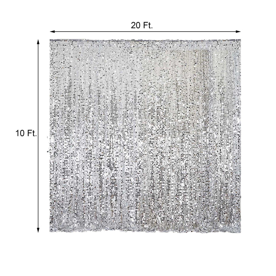 20ftx10ft Silver Big Payette Sequin Event Background Drapery Panel
