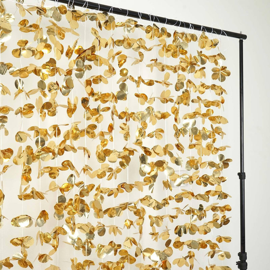 6ft Metallic Gold Foil Hanging Flower Garland Backdrop Doorway Curtain#whtbkgd