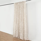 8ftx8ft Beige 3D Leaf Petal Taffeta Fabric Event Curtain Drapery, Photo Backdrop Panel